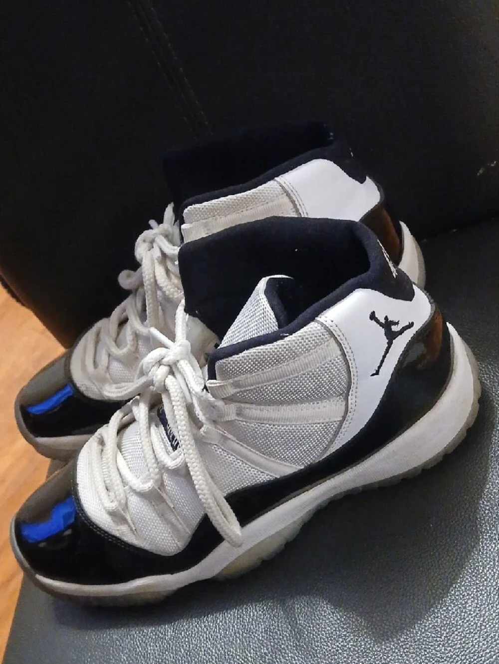 Kids White and Black Jordan High-Top Sneakers